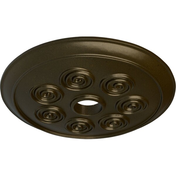 Spiral Ceiling Medallion (Fits Canopies Up To 4), Hand-Painted Green Gold, 25 1/4OD X 4ID X 2P